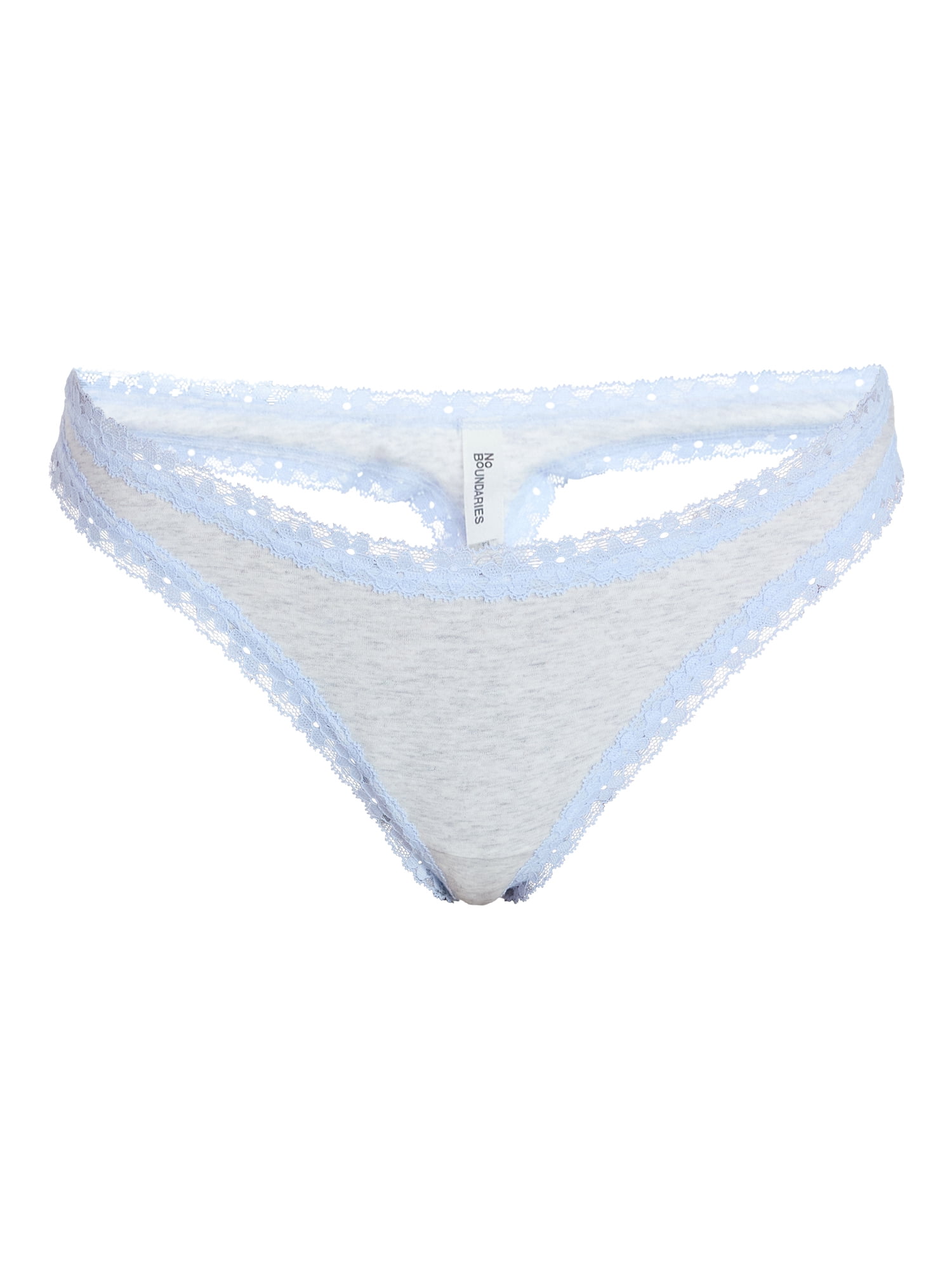 No Boundaries Cotton Blend Lace Thong Panties, Women's XS-XXXL