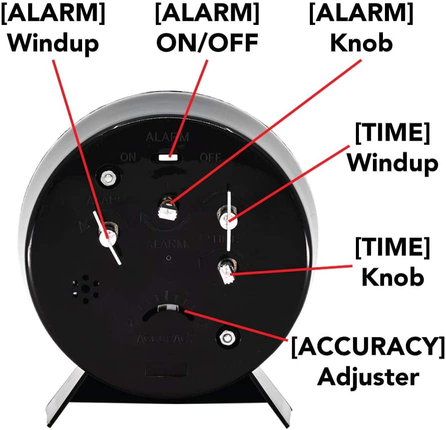 Buy Marathon CL034001BK Mechanical WindUp Alarm Clock Black Online