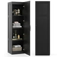 thumbnail image 1 of Costway 4-Tier Storage Cabinet with Door Freestanding Bathroom Cabinet for Small Space Black, 1 of 10