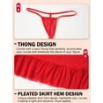 thumbnail image 5 of Ausing Womens Lingerie Skirt Set Lace Bra and Panty Mesh Babydoll Ruffle Hem Bodycon Mini Skirts Chemise Sleepwear 3 Piece Red XL, 5 of 7