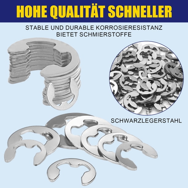 Clips de metal para tareas de seguridad, anillos de retención de acero inoxidable con tratamiento térmico con caja de almacenamiento de bolsillo, clips de metal de alta resistencia para uso en