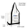 thumbnail image 3 of DALIX Women's Heartbeat Nurse Tote Bag Cotton Canvas Embroidered in Black, 3 of 7