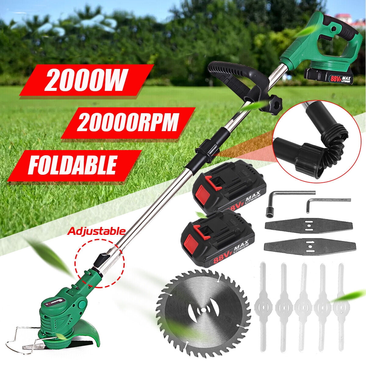 YouLoveIt Weed Wacker Cordless Electric Cutter Stringless Weed Eater