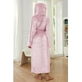 thumbnail image 2 of HEARTNICE Womens Hooded Robe, Soft Warm Fleece Bathrobes Full Length Plush House Coat,(Dusty Pink,S-M), 2 of 5