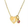 thumbnail image 2 of Personalized Initial Heart-Shaped Cut-out Necklace With Birthstone, 2 of 2