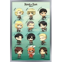 Attack on Titan - Chibi Characters Wall Poster, 14.725" x 22.375", Framed
