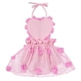 thumbnail image 2 of OBEEII Baby Girl's 1st Birthday Lace Tulle Romper Toddler Baby Girls Princess Tutu Dress First Birthday Photography Clothes With Headband 0-6 Months Pink flowers, 2 of 6