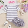 thumbnail image 7 of PEASKJP 2 Piece Sets for Girl Girl's 2 Piece Outfits Top and Floral Print Shorts Set,Size 0-3 Months, 7 of 7
