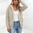 thumbnail image 6 of Lutiedan Womens Sherpa Fleece Jacket Zip up Thick Warm Hooded Jacket Long Sleeve Casual Fall Winter Coat with Pockets S-3XL, 6 of 6