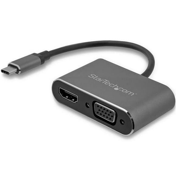 Startech 2-in-1 4K 30Hz USB-C to VGA & HDMI Multiport Maximizes Video Adapter, Space Grey