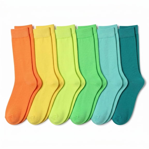 Tipi Toe Womens Premium Color Mix Crew Socks - Classic & Bright 6-Pack