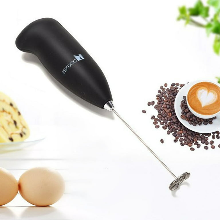 Milk Frother, Handheld Electric Whisk Foam Maker for Lattes, Matcha, Cappuccino, Frappe, Hot Chocolate, Size: One size, Black