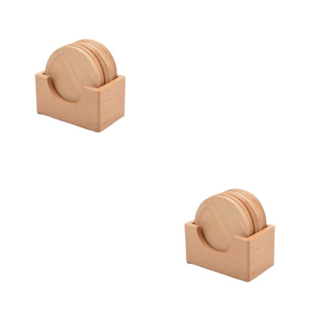 Yuarrent 6x Marrón - Fabricado con materiales duraderos Estos manteles individuales de y añaden un toque elegante Exquisitos posavasos de haya 2Conjunto