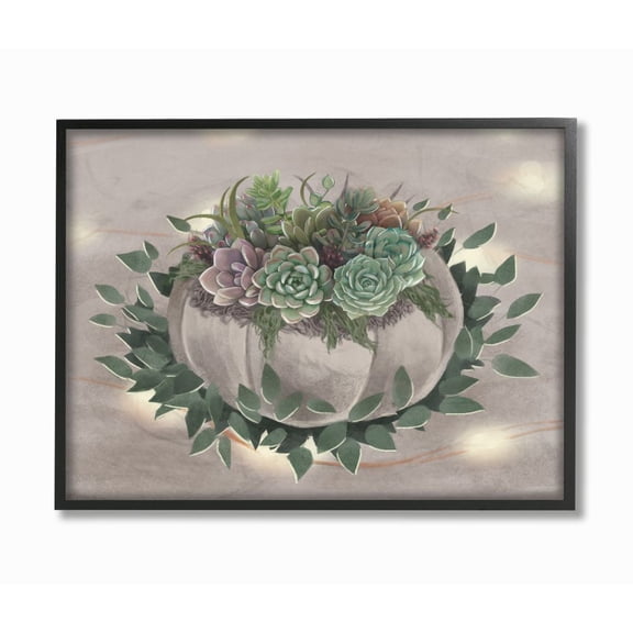 Stupell Industries Succulent Bundle Green Purple Painting Framed Wall Art by Ziwei Li
