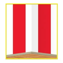 Party Central Pack of 6 Red and White Striped Photo Backdrop Wall Decor 30'