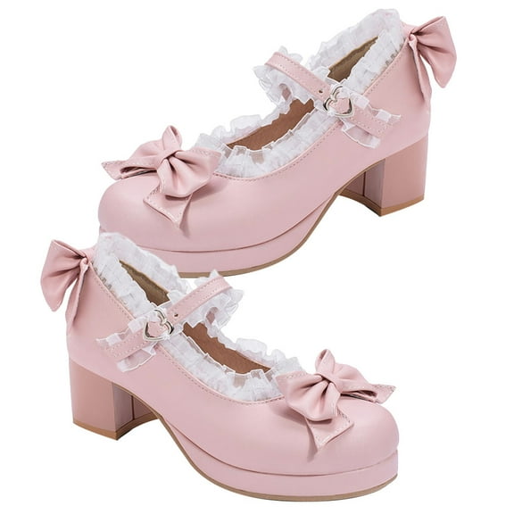 HEMOTON Sturdy High Heel Shoes for Women Made of PU and Rubber Pink Color Ideal for Comfortable Wearing 1 Pair