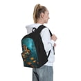 thumbnail image 6 of Lsque Elegant Butterfly And Flowers Pattern Adult Backpack – Durable & Lightweight PU Canvas Storage Bag , 15” Laptop Compartment, and Multiple Pockets, 6 of 7