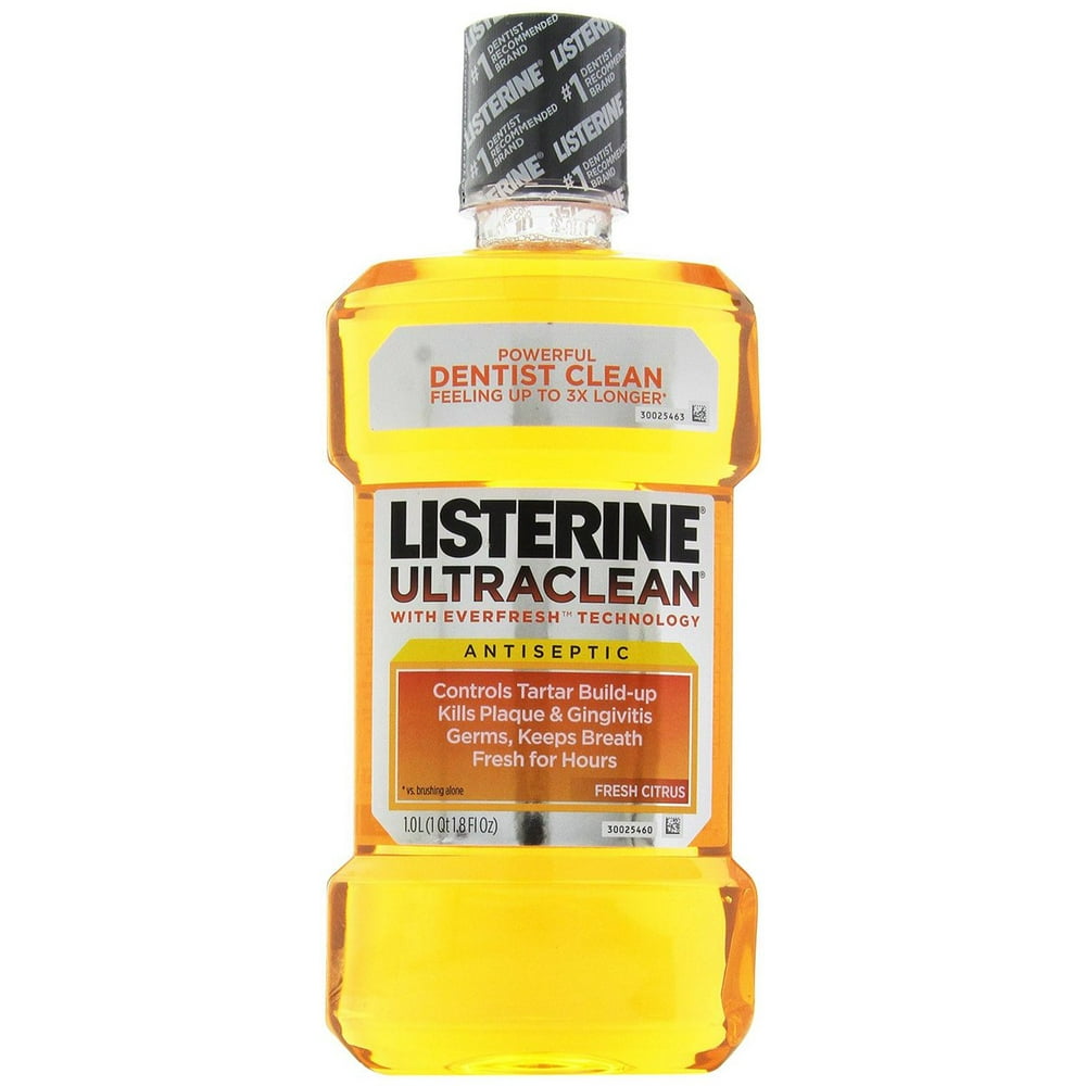 6 PACKS Listerine Ultra Clean Antiseptic Mouthwash, Fresh Citrus, 1