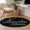 thumbnail image 5 of Area Rug 36in, Laundry Room Words Floor Carpet Living Room Rug, Black Background Non-Slip Welcome Mat Indoor Rugs for Bedroom Dining Room, 5 of 9