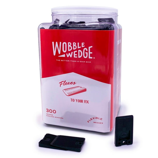 Wobble Wedges Flexible Plastic Shims, 300 Pack MultiPurpose Shim