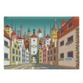 thumbnail image 1 of Travel Cutting Board, Colorful Pattern of Historic European Medieval Urban City with Houses and Alley, Decorative Tempered Glass Cutting and Serving Board, in 3 Sizes, by Ambesonne, 1 of 2