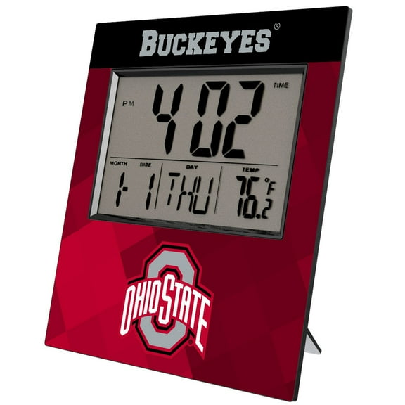 Keyscaper Ohio State Buckeyes Color Block Digital Desk Clock