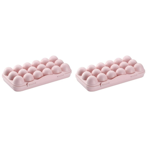 Home Decor 2Pcs Reusable Egg Carton With Lid 18 Grid Stackable Fridge Egg Holder Tray For Kitchen Restaurant & Camping Storage Storage Containers