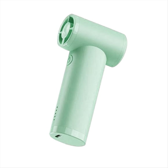 Mini Ventilador Recargable con Viento Fuerte, Pantalla Digital, Turbo Ajustable, Portátil para Uso en Exteriores, Color Verde.