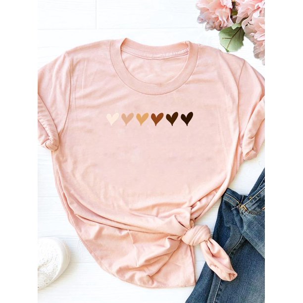 Moda manga corta amor dulce 90s tendencia Casual camisetas ropa mujer verano T ropa señoras estampado gráfico camiseta Tan Jianjun unisex