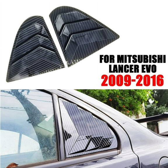 Quarter Window Louver Shutter Cover Side Vent For Mitsubishi Lancer EVO 2009-2016 Carbon Fiber Look