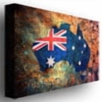 Trademark Fine Art Maps Canvas Art ' Atralia Flag Map ' by Michael Tompsett