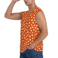 thumbnail image 3 of Fotbe Dots On Orange Background Men's Camiseta sin Mangas Estampada para Hombres, Playera Casual para Gimnasio, Entrenamiento, Playa-Large, 3 of 7