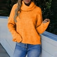 thumbnail image 2 of FAIWAD Turtleneck Sweaters for Women Long Sleeve Knit Pullover Fall Winter Solid Color Loose Jumper Tops (Large, Yellow), 2 of 6