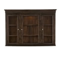 thumbnail image 2 of Benjara 3 Glass Door Storage Wooden Hutch with Metal Knobs, Brown, 2 of 2