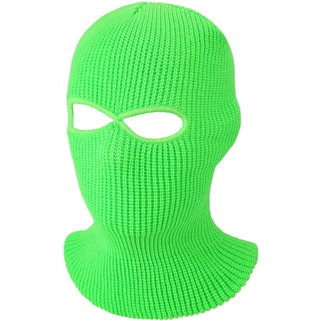 2-Hole Knitted Full Face Cover Ski Neck Gaiter Winter Balaclava Warm Knit Beanie for Outdoor Sports