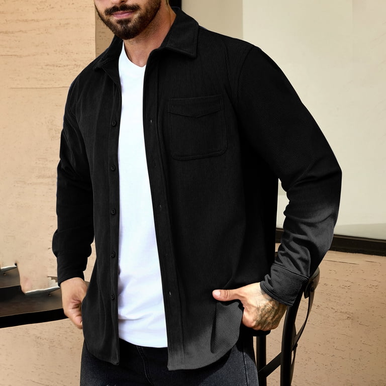 USNSM Flannel Shirt for Men Long Sleeve Mens Dress Shirts Cotton Casual Button Down Shirt Business Work Jackets Black M - Walmart.com USNSM Flannel Shirt for Men Long Sleeve Mens Dress Shirts Cotton Casual Button Down Shirt Business Work Jackets Black M - Walmart.com