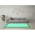thumbnail image 3 of Ahgly Company Indoor Rectangle Persian Turquoise Blue Traditional Area Rugs, 5' x 8', 3 of 4