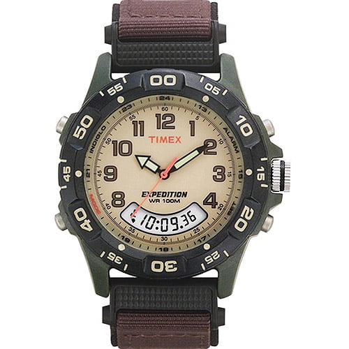 Timex Men's Expedition Combo Watch, Brown Nylon Strap by Timex