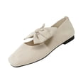 thumbnail image 5 of Xucatan Women's Pointed Toe Mesh Flats with Bow Detail, Breathable Stretch Knit Slip On Shoes with Wide Toe Box, Soft Cushioned Insole Comfort Flats for Daily Walking and Casual Wear Gift, 5 of 8