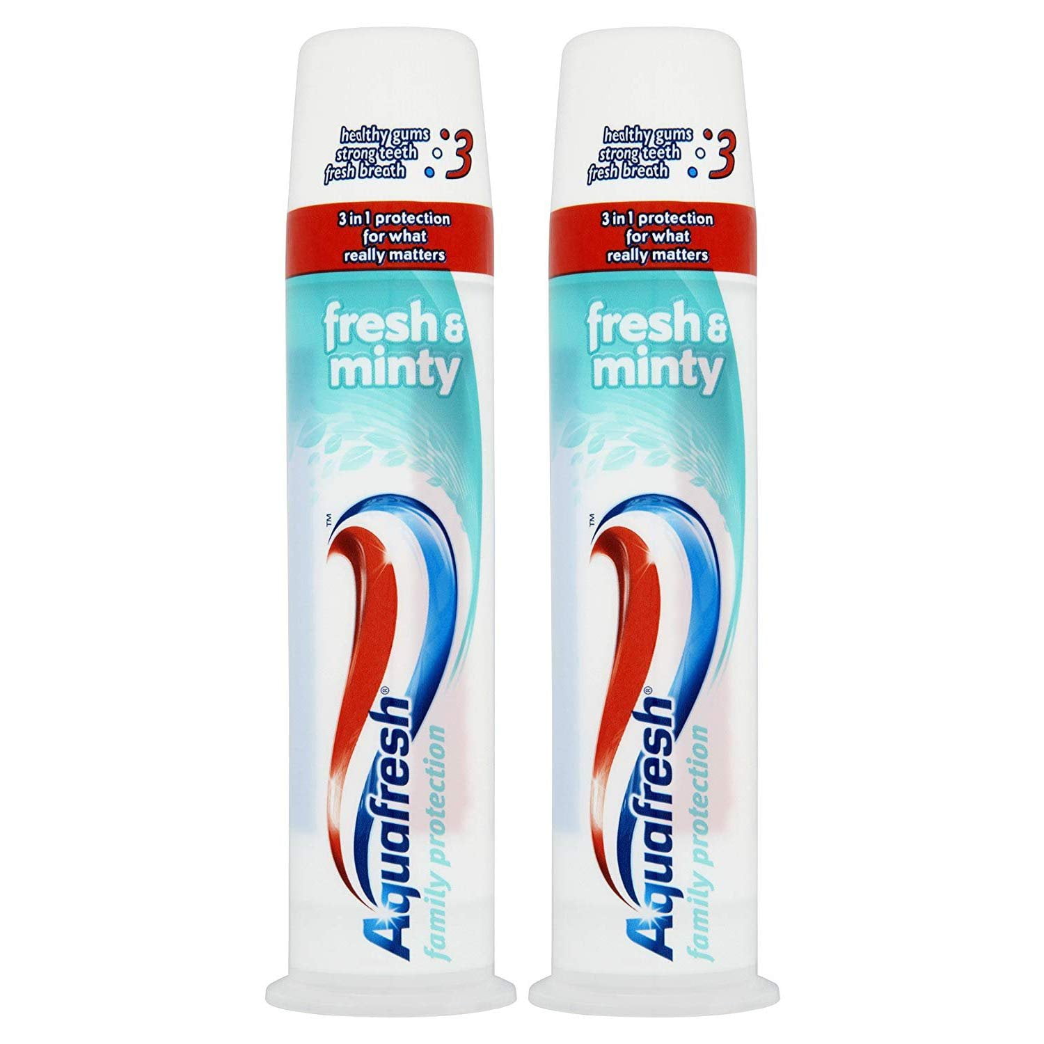 Aquafresh Fresh & Minty Whitening Pump Action 3 in 1 Formula Toothpaste