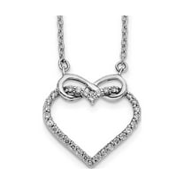 1/4 Carat (Ctw) Lab-Grown Diamond Heart Infinity Necklace in 14K White Gold with Chain