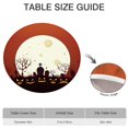 thumbnail image 6 of Elasticized Halloween Table Cover with Pumpkin Print - 44 Inch Round Stretch Cloth for Dining Kitchen Party Setting, 6 of 6
