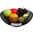 thumbnail image 1 of Cesta de fruta de hierro forjado de doble capa - Cesta de fruta de malla de alambre negra Xemadio WL-00789, 1 of 7