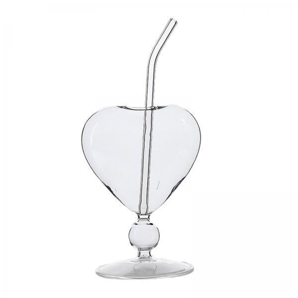Taza para bebidas,Copa de cóctel con forma de corazón Copa de corazón creativa,Botella de agua transparente para casa,bar,restaurante,Cerveza Vino Cócteles Bebidas Cristalería
