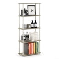 thumbnail image 4 of Furinno Rata 5-Tier Industrial Multipurpose Flat Base Bookshelf, Bookcase with Metal Frame, Wide, French Oak Grey, 4 of 5