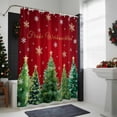 thumbnail image 4 of Frohe Weihnachten Bathroom Shower Curtain Christmas Tree Snowflake Winter Red Waterproof Washable Shower Curtains for Bathtub Bath Decor with Grommets and Hook 54 X 78 Inch, 4 of 8