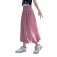 thumbnail image 4 of UJNDER Girls Lightweight and Skirt Combo Breathable Ice Silk Casual Loose Fit Girls Wide Leg Pants,Watermelon Red,9-10 Years, 4 of 4