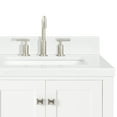 thumbnail image 6 of ARIEL Cambridge 36 Inch White Bathroom Vanity with Sink, Solid Wood, Carrara White Quartz Countertop, 1.5-Inch Edge, Right Rectangular Undermount Sink, 2 Soft Closing Doors, 5 Drawers, 6 of 10