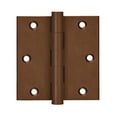 thumbnail image 2 of Deltana DSB3510BR 3.5" X 3.5" Solid Brass Square Corner Plain Bearing Mortise Hinge -, 2 of 2