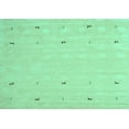 thumbnail image 1 of Ahgly Company Machine Washable Indoor Rectangle Solid Turquoise Blue Modern Area Rugs, 2' x 5', 1 of 4